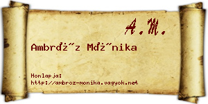 Ambróz Mónika névjegykártya