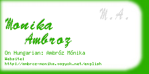 monika ambroz business card